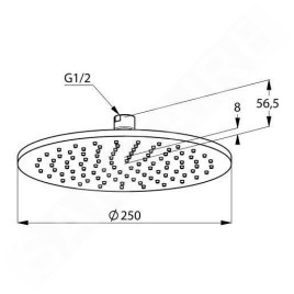 Kludi A-Qa - Douche de tête 250, 1 jet, chrome 6432505-00