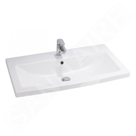 Cersanit Como - Lavabo 80x45 cm, avec trop-plein, trou pour robinetterie, blanc K32-004-BOX