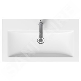 Cersanit Como - Lavabo 80x45 cm, avec trop-plein, trou pour robinetterie, blanc K32-004-BOX