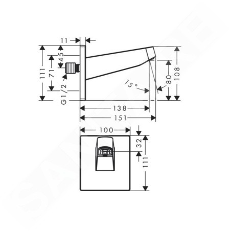 Hansgrohe Pulsify - Raccordement de douche, blanc mat 24149700
