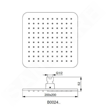 Ideal Standard Idealrain Cube - Douche de tête 200x200 mm, noir B0024XG