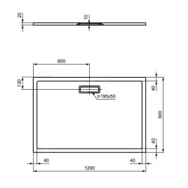 Ideal Standard Ultra Flat New - Receveur de douche 1200x800 mm, blanc T446901