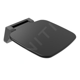 Polysan Saap - Siège de douche rabattable, 350 x 328 mm, noir mat CW1220B