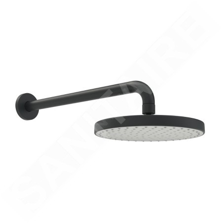 Hansa Basicjet - Douche de tête 200 mm, bras de douche 350 mm, noir mat 4436010033