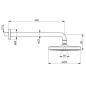 Hansa Basicjet - Douche de tête 200 mm, bras de douche 350 mm, noir mat 4436010033