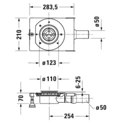 Duravit Accessoires - Garniture de vidage pour receveur de douche, sortie horizontale 791283000000000