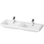 Cersanit Crea - Lavabo double 121x46 cm, avec trop-plein, 2 trous pour robinetterie, blanc K673-006 Cersanit Crea - Lavabo double 121x46 cm, avec trop-plein, 2 trous pour robinetterie, blanc K673-006