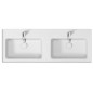 Cersanit Crea - Lavabo double 121x46 cm, avec trop-plein, 2 trous pour robinetterie, blanc K673-006 Cersanit Crea - Lavabo double 121x46 cm, avec trop-plein, 2 trous pour robinetterie, blanc K673-006