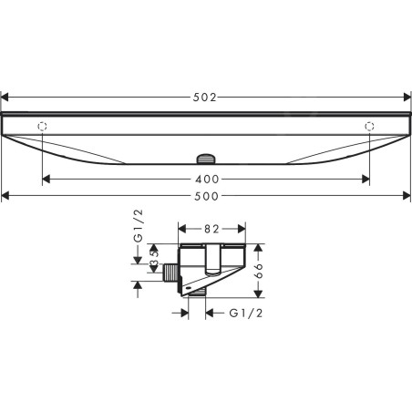 Hansgrohe Rainfinity - Support de douchette Porter 500 avec étagère L, chrome 26843000