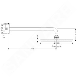 Hansgrohe Raindance - Douche de tête S 300 Air 1jet avec bras de douche 450 mm, chrome 27492000