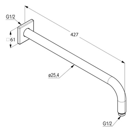 Kludi A-Qa - Bras de douche 400 mm, chrome 6653405-00