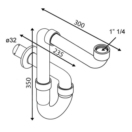 Sapho Omp Tea Siphons - Siphon de lavabo, encombrement réduit, chrome 126.013.5H
