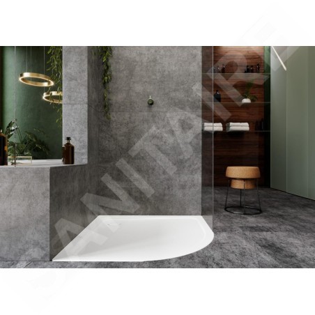 Kaldewei Ambiente - Receveur de douche quart de rond Arrondo 870-1, 900x900 mm, antidérapant, effet Perl, sans support en