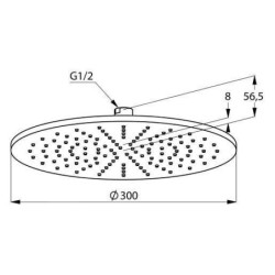 Kludi A-Qa - Douche de tête 300, 1 jet, chrome 6433005-00