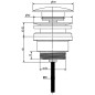 Sapho Accessoires - Bonde de lavabo, Click Clack, noir CV1002B Sapho Accessoires - Bonde de lavabo, Click Clack, noir CV1002B