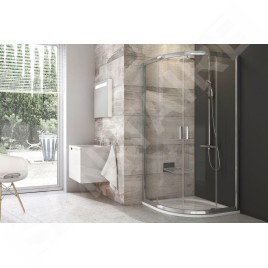 Ravak Blix - Cabine de douche quart de rond BLCP4-90, 880-900 mm, aluminium brillant/verre transparent 3B270C00Z1