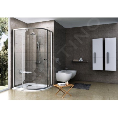 Ravak Pivot - Cabine de douche quart de rond PSKK3-100, 970-995 mm, verre satiné/clair 376AAU00Z1