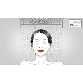 Hansgrohe Rainmaker Select - Douche de tête 460, 2 jets, bras de douche 460 mm, noir/chrome 24005600