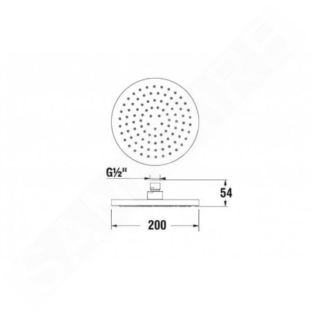Jika Mio - Douche de tête, diamètre 200 mm, 1 jet, chrome H3677100040421