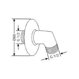 Kludi Coudes de douche - Coude de raccordement DN 15, chrome 6054005-00