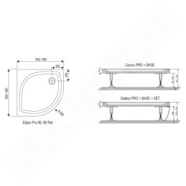 Ravak Galaxy Pro Flat - Receveur de douche, 900x900 mm, blanc XA237711010