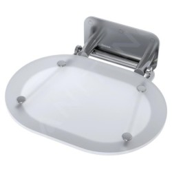 Ravak Ovo Chrome - Siège de douche 410x375 mm, inox / blanc B8F0000029