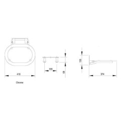 Ravak Ovo Chrome - Siège de douche 410x375 mm, inox / blanc B8F0000029