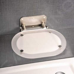 Ravak Ovo Chrome - Siège de douche 410x375 mm, inox / blanc B8F0000029