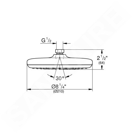 Grohe Tempesta - Douche de tête 210, 1 jet, nickel brossé 26409EN0