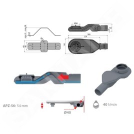 Alcadrain Douchegoten - Siphon pour bac de sol, extra bas DN 40 APZ-S6