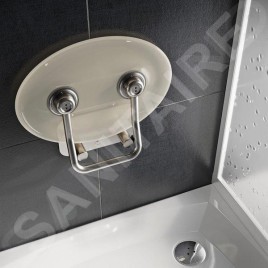 Ravak Ovo P II - Siège de douche Clear, 410x350 mm, inox/transparent B8F0000048