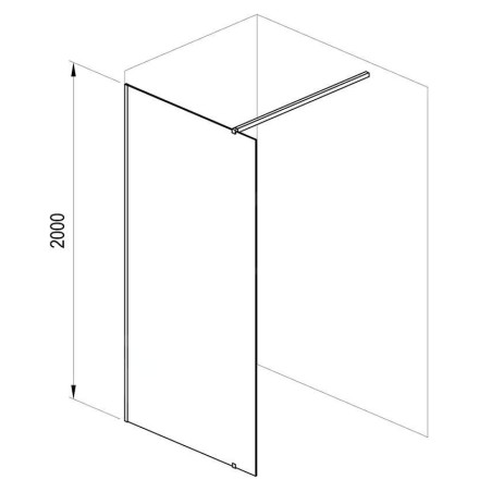 Ravak Walk-In - Paroi de douche Walk-in Wall 140, 1400x2000 mm, noir/verre transparent GW9WM0300Z1