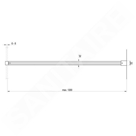 Ravak Walk-In - W SET-Uni Free/Wall, aluminium brillant GWD01000A098
