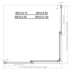 Ravak Supernova - Porte de douche SRV2-100 S, 970-990 mm, noir/verre Raisin 14VA03O2ZG