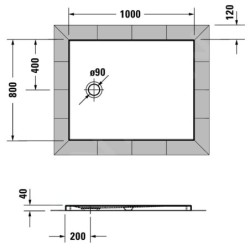 Duravit Tempano - Receveur de douche1000x800 mm, blanc 720194000000000