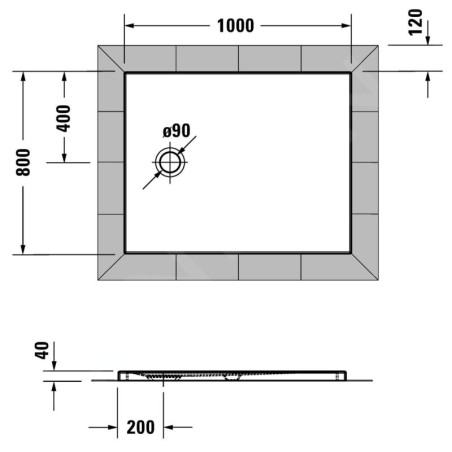 Duravit Tempano - Receveur de douche1000x800 mm, blanc 720194000000000