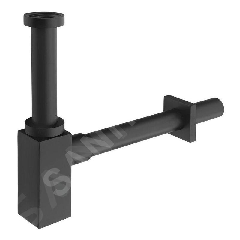 Sapho Siphons - Siphon de lavabo, 1 1/4, sortie d'évacuation 32 mm, anguleux, noir mat SI415