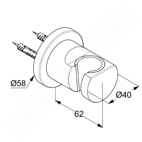Kludi Nova Fonte - Support de douche, chrome 2055205-15