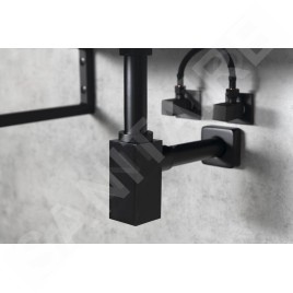 Sapho Siphons - Siphon de lavabo, 1 1/4, sortie d'évacuation 32 mm, anguleux, noir mat SI415