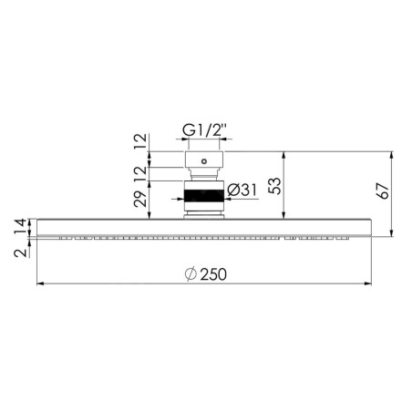 Steinberg 100 - Douche de tête, diamètre 250 mm, noir mat 100 1686 S