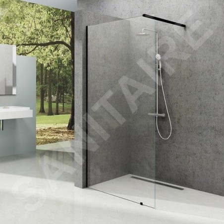 Ravak Walk-In - Paroi de douche Walk-In, 700x2000 mm mm, noir/verre transparent GW9W10300Z1