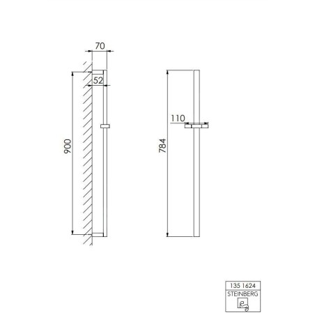 Steinberg 135 - Barre de douche, 90 cm, chrome 135 1624