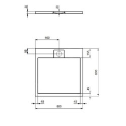 Ideal Standard i.Life - Receveur de douche 80x80 cm, Anti-Slip, noir T5229FV