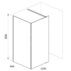 Ravak Walk-In - Paroi de douche Walk-in Corner, 1200x800 mm, blanc/verre clair GW1CG4E00Z1