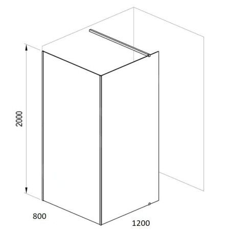 Ravak Walk-In - Paroi de douche Walk-in Corner, 1200x800 mm, blanc/verre clair GW1CG4E00Z1