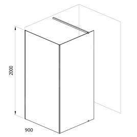 Ravak Walk-In - Paroi de douche Walk-in Wall 90, 900x2000 mm, blanc/verre clair GW9W70E00Z1