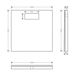 Hansgrohe Accessoires - Receveur de douche 100x100 cm, pour revêtement 56256000