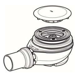 Geberit Accessoires - Garniture d’évacuation de douche d90 avec cache de la bonde d’évacuation, chrome 150.551.21.1