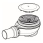 Geberit Accessoires - Garniture d’évacuation de douche d90 avec cache de la bonde d’évacuation, chrome 150.551.21.1