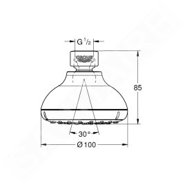 Grohe Tempesta New - Douche de tête 100, 1 jet, chrome 26050001
